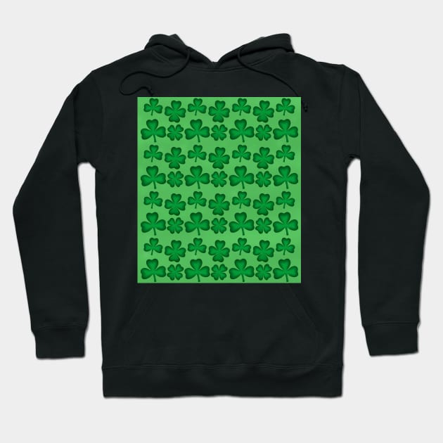 Green Clovers pattern Hoodie by Purrfect